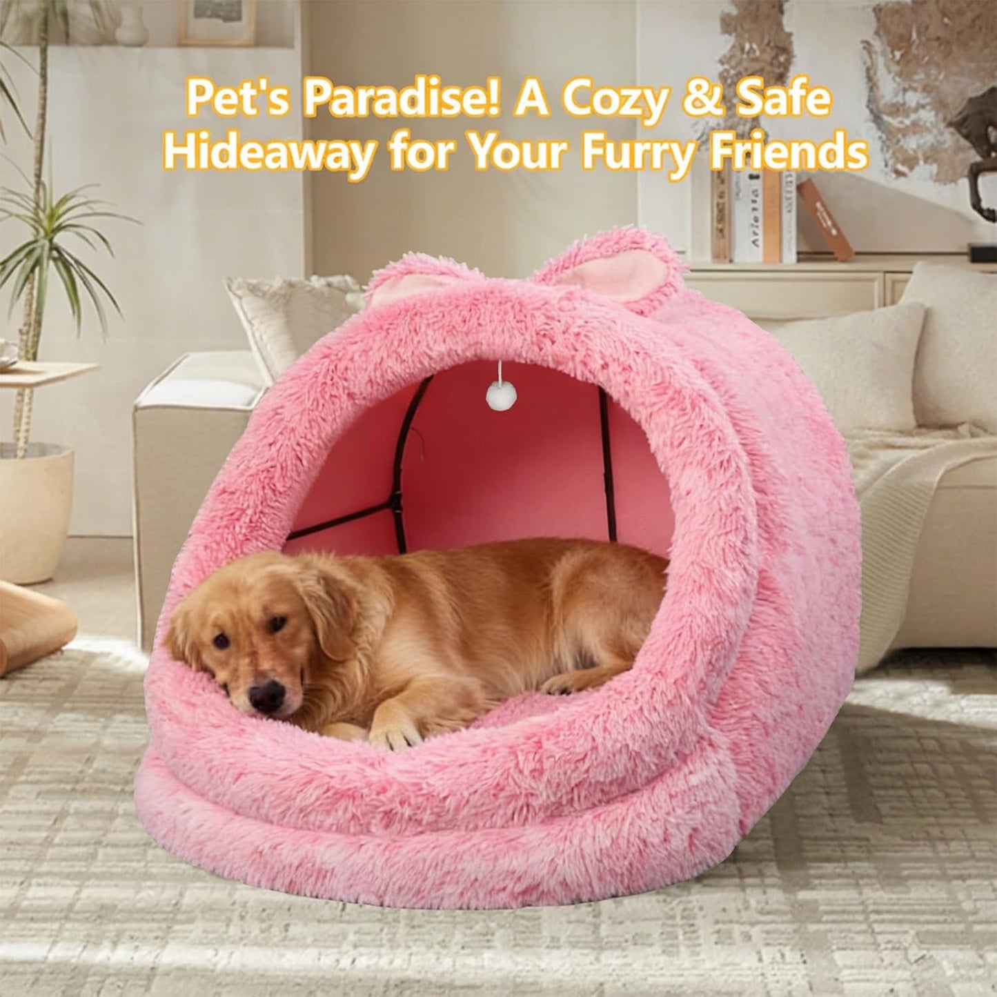 XXL Human Size Dog Bed 55"X43"X35" | Extra Large Human Size Pet Bed, Removable Pillow & Blanket Included, Machine Washable, Grey, for Adults & Pets