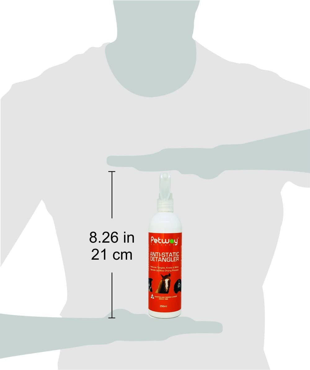 Petcare Dog Anti-Static Detangler Spray –Dematting Spray for Dogs, Cats and Horses, Pet Detangling Anti-Static Spray, Free of Phosphates, Parabens & Enzymes – Tangle Remover - 8.45 Oz