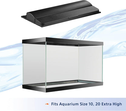 LED Deluxe Fish Tank Aquarium Full Hood with LED Light, Black, 20 Inch