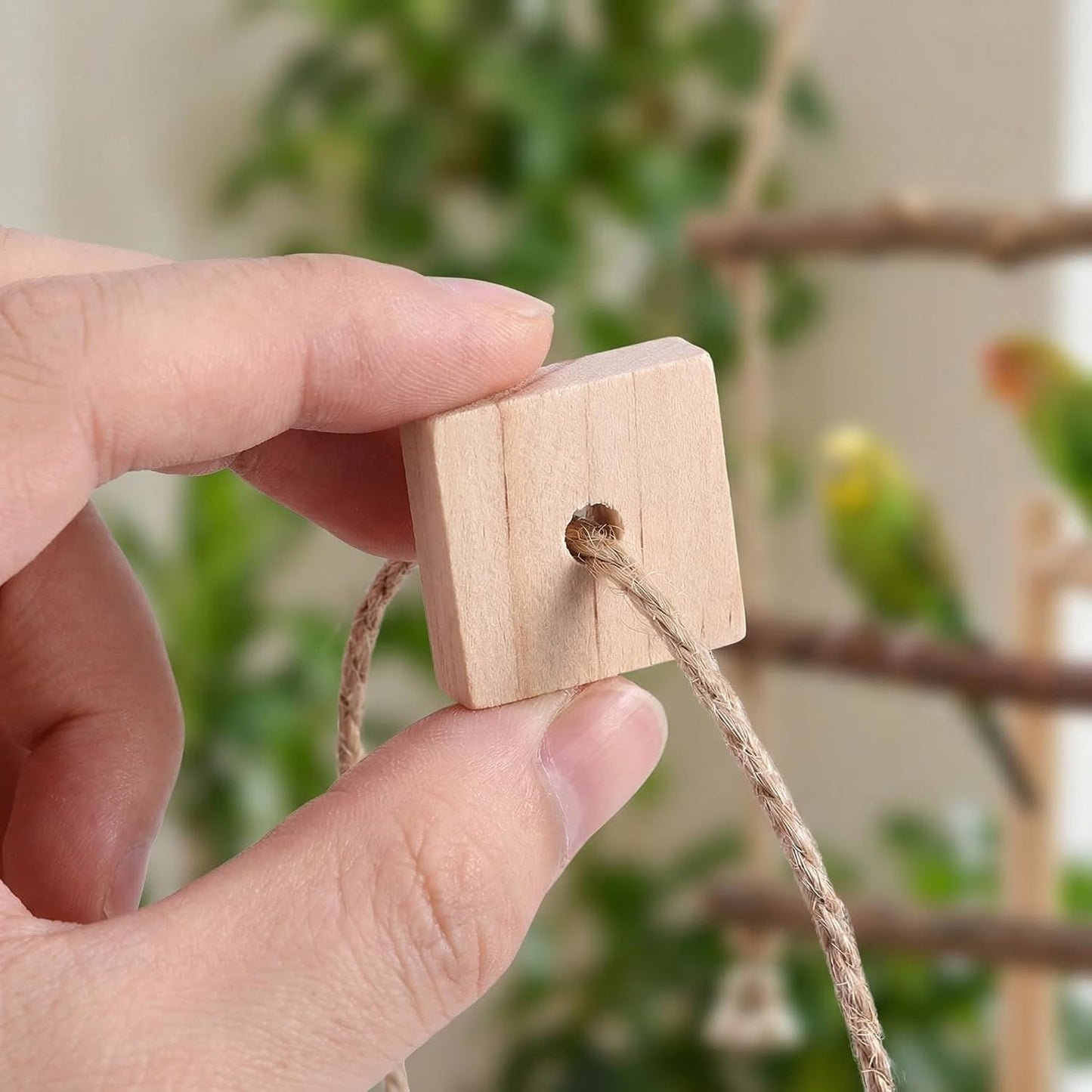 Parrot Toys: 100PCS Wooden Chewing Blocks, Thick Natural Wood for Bird Chew Training, DIY Cage Toys for Parakeet Budgie Conure Macaw Cockatoo