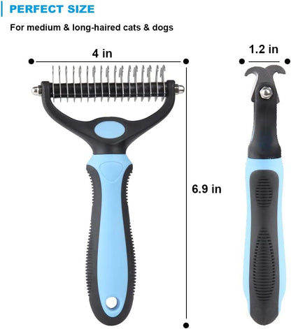 Pet Shedding Brush Grooming 2 Sided Undercoat Dog Cat Comb Tool Pets NEW