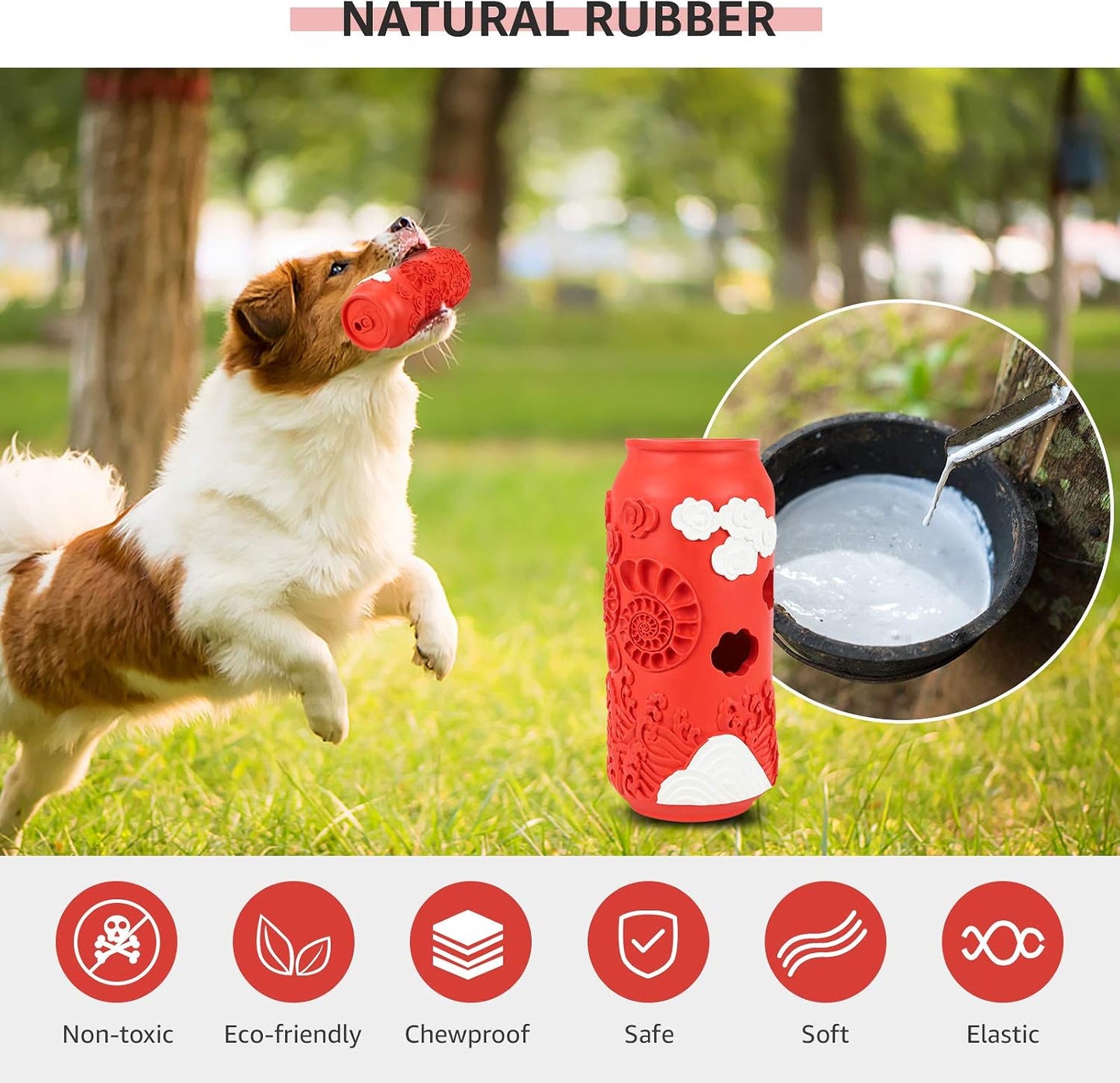 Dog Toys for Aggressive Chewers Large Breed, Indestructible Dog Chew Toys for Large Medium Dog, Interactive Chew Toy for Dogs, Pineapple Taste Tough Dog Dental Teeth Cleaning Chew Toy