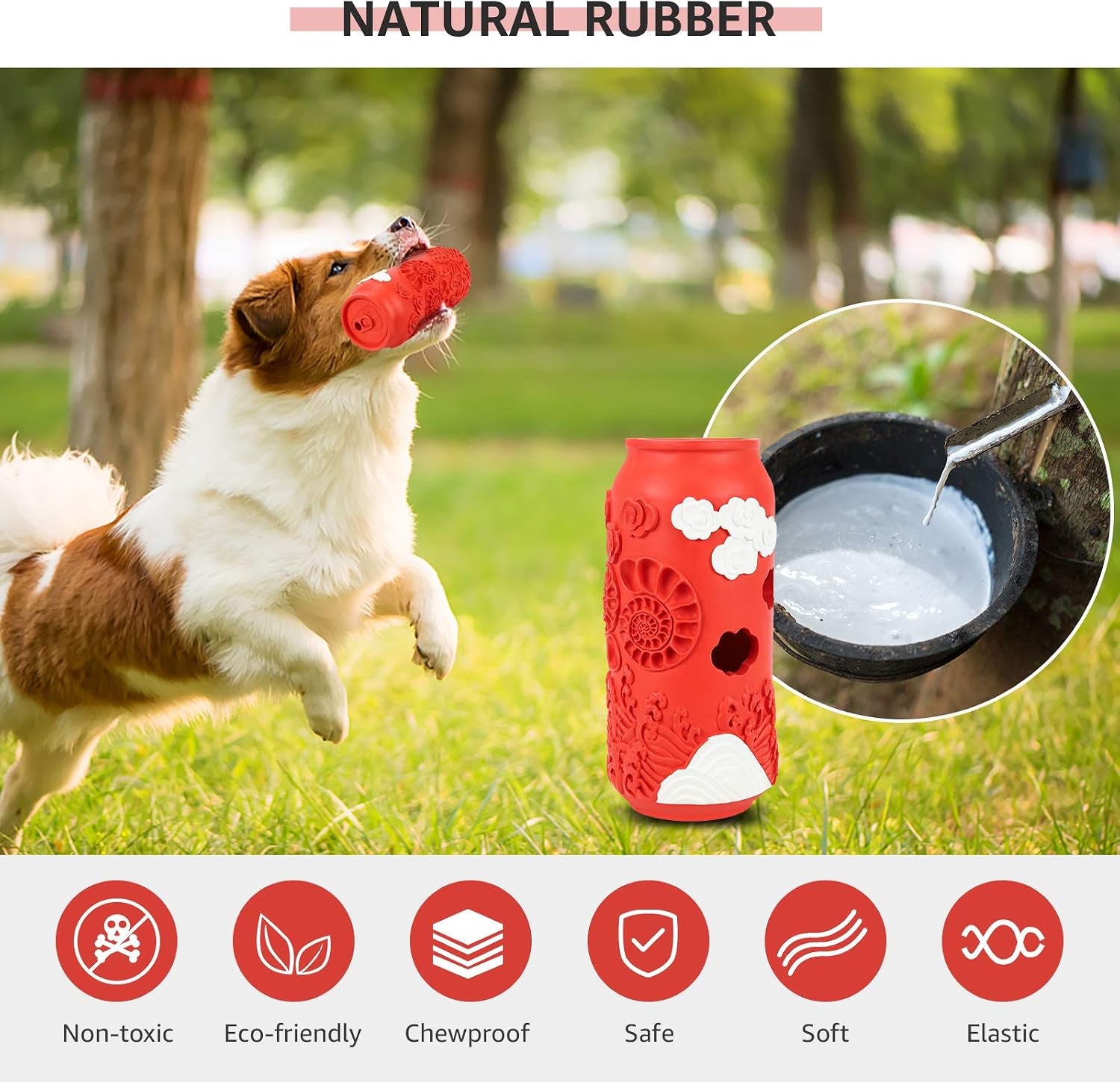 Dog Toys for Aggressive Chewers Large Breed, Indestructible Dog Chew Toys for Large Medium Dog, Interactive Chew Toy for Dogs, Pineapple Taste Tough Dog Dental Teeth Cleaning Chew Toy
