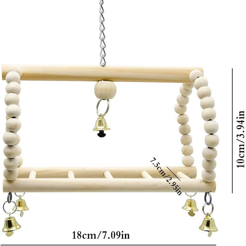 7 Packs Bird Parrot Swing Chewing Toys-Hanging Bell Bird Cage Playing Toys | Hanging Rope and Clip Design, Suitable for Small Parakeets, Cockatiels, Conures, Finches,Budgie,Macaws, Parrots, Love Birds