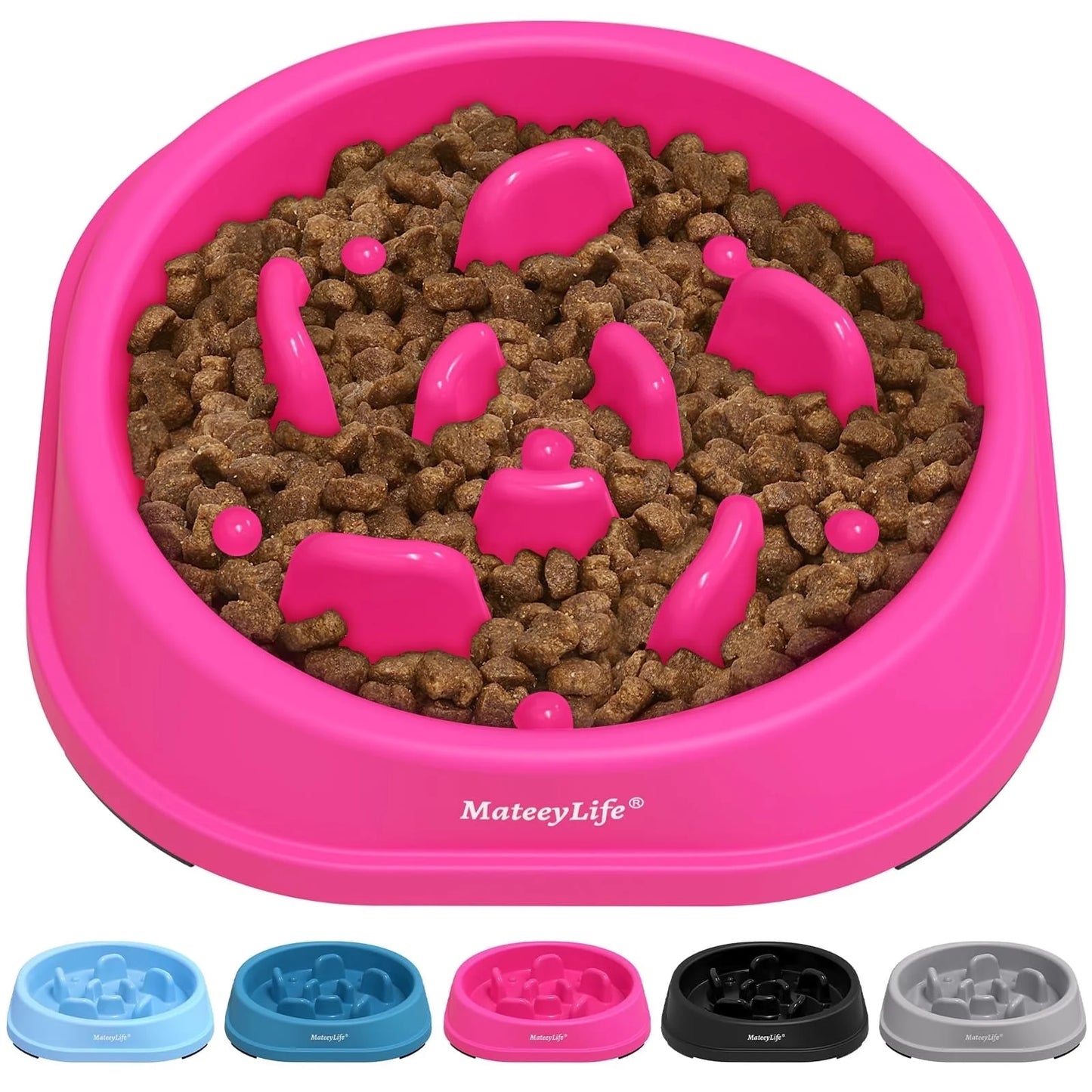 Slow Feeder Dog Bowls, Non Slip Cat Food Bowls, Bloat Stop Maze Pet Dishes, Interactive Feeder for Small Breeds 1 Cup Purple