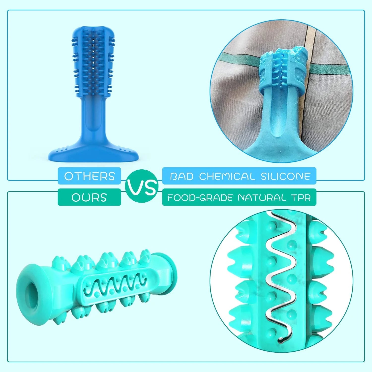 Dog Chew Toys Toothbrush Dog Toys for Aggressive Chewers Large Breed for Dogs Xmas Gift Doggy Brushing Stick Extremely Durable for 25-70 LBS Medium Large Dogs