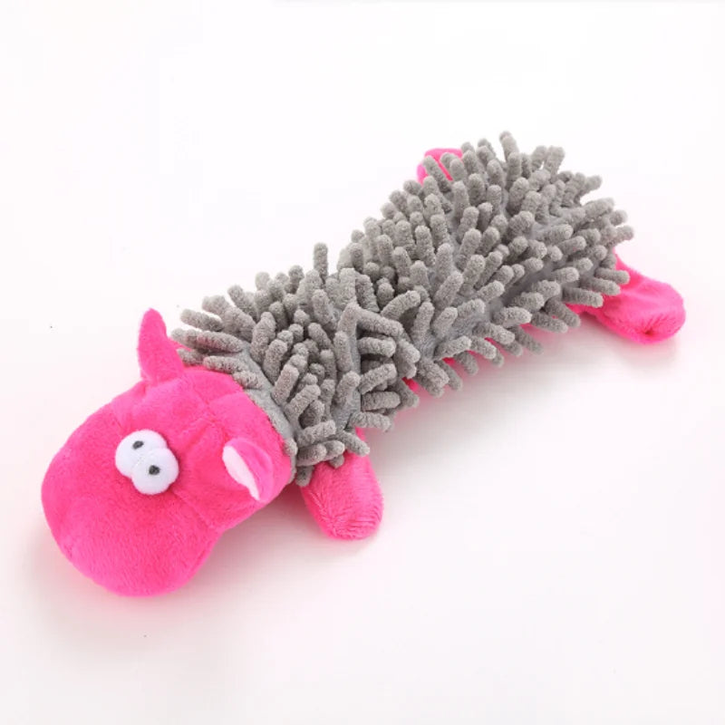 New Durable Pet Dog Plush Toy for Small Breeds - Animal Shape Squeaky Chew Cleaning Toy for Chihuahua Yorkshire Bichon Puppies