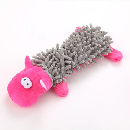 New Durable Pet Dog Plush Toy for Small Breeds - Animal Shape Squeaky Chew Cleaning Toy for Chihuahua Yorkshire Bichon Puppies