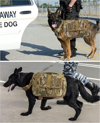 Dog Backpacks Pet Harness Carrier Travel Camping Hiking Backpack Saddle Bag with Dog Leash Adjustable Free Size for Medium & Large Dog