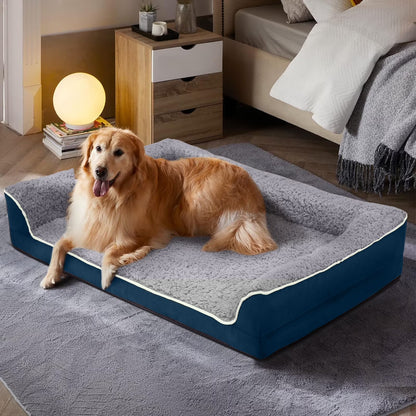Dog Bed for Large Medium Small Dogs Orthopedic Dog Sofa Bed Non Slip Pet Couch with Removable Washable Cover Supportive Egg Crate Foam S to XL