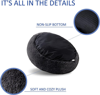 Washable Dog round Bed - Large Donut Dog Bed, Comfy Calming Cuddler