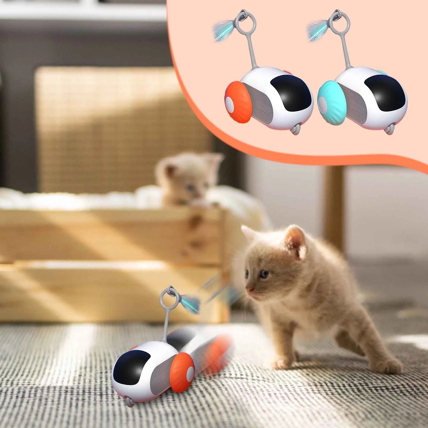 Teazys Cat Toy, Turbo Tail 2.0 Cat Toy, Turbo Tail Mouse Cat Toy, Remote Control Smart Electric Cat Toy, Gravity-Sensing Movement Interactive Cat Toys