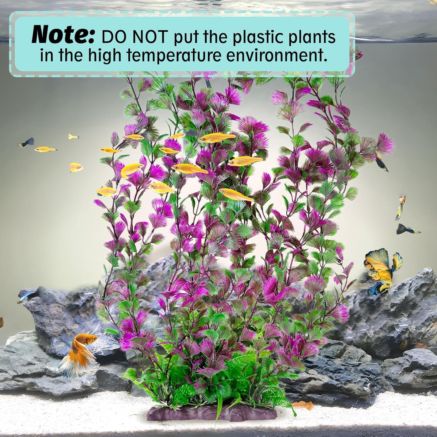 Aquarium Plastic Plants Aquarium Decor Artificial Fish Tank Plants,Tall Fish Tank Decorations, Extra Large Aquarium Plant 20.4-Inch Tall,1Pcs