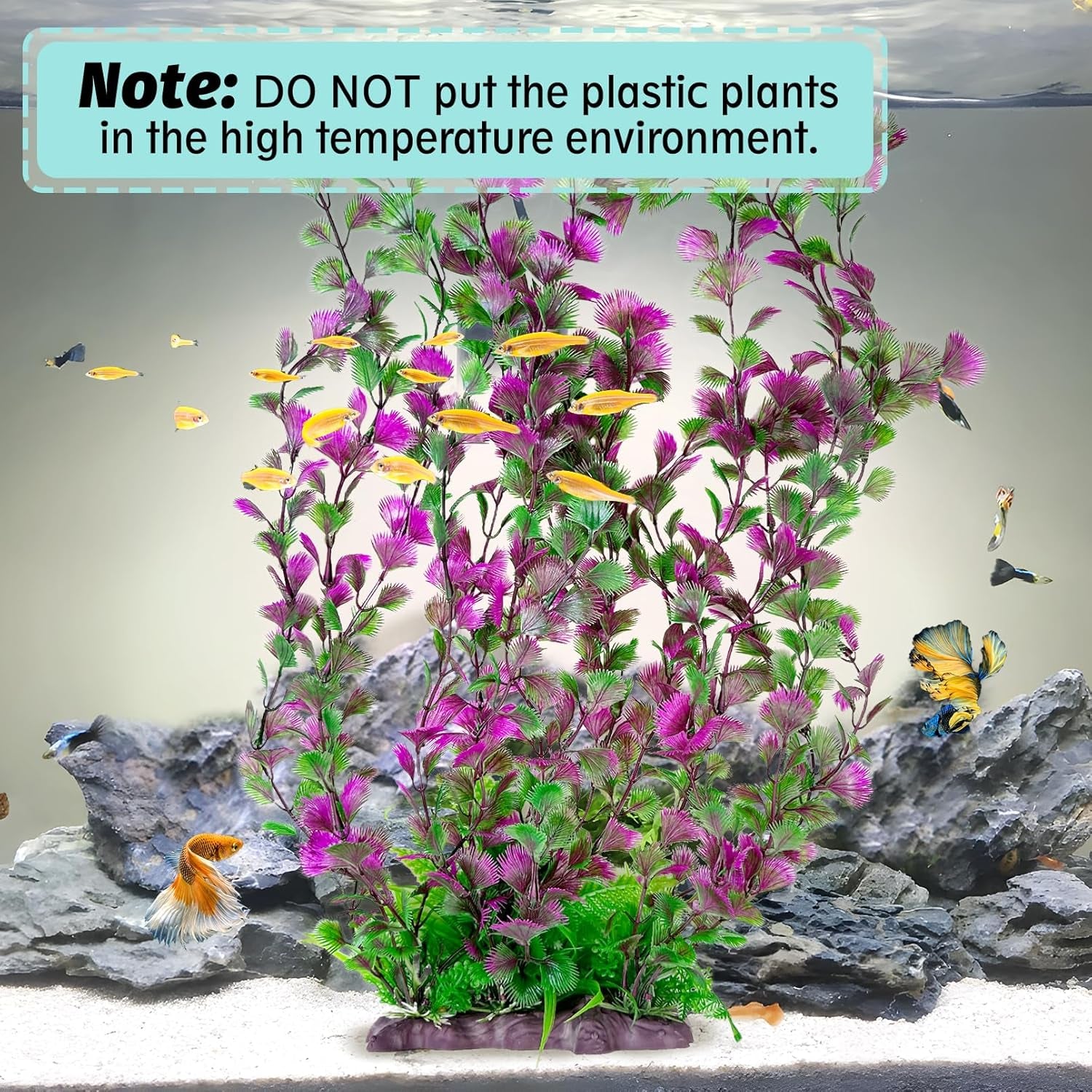 Aquarium Plastic Plants Aquarium Decor Artificial Fish Tank Plants,Tall Fish Tank Decorations, Extra Large Aquarium Plant 20.4-Inch Tall,1Pcs