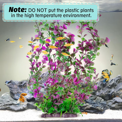 Aquarium Plastic Plants Aquarium Decor Artificial Fish Tank Plants,Tall Fish Tank Decorations, Extra Large Aquarium Plant 20.4-Inch Tall,1Pcs