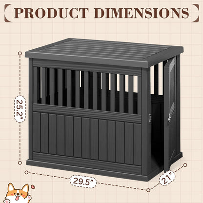 Dog Crate Furniture,Dog Kennel Indoor for Small Dogs,30"X21"X 25" | Heavy Duty Dog Crate Furniture, End Table & TV Stand, Secure Lock, Easy Assembly, Fits Small Dogs, Black