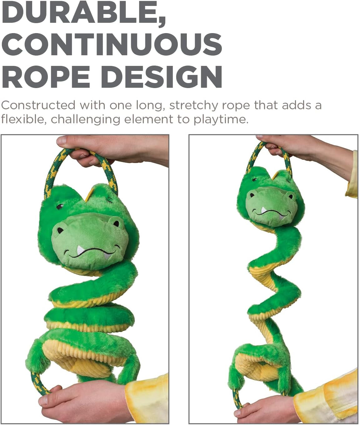 Charming Pet Springys Gator Plush Dog Tug Toy
