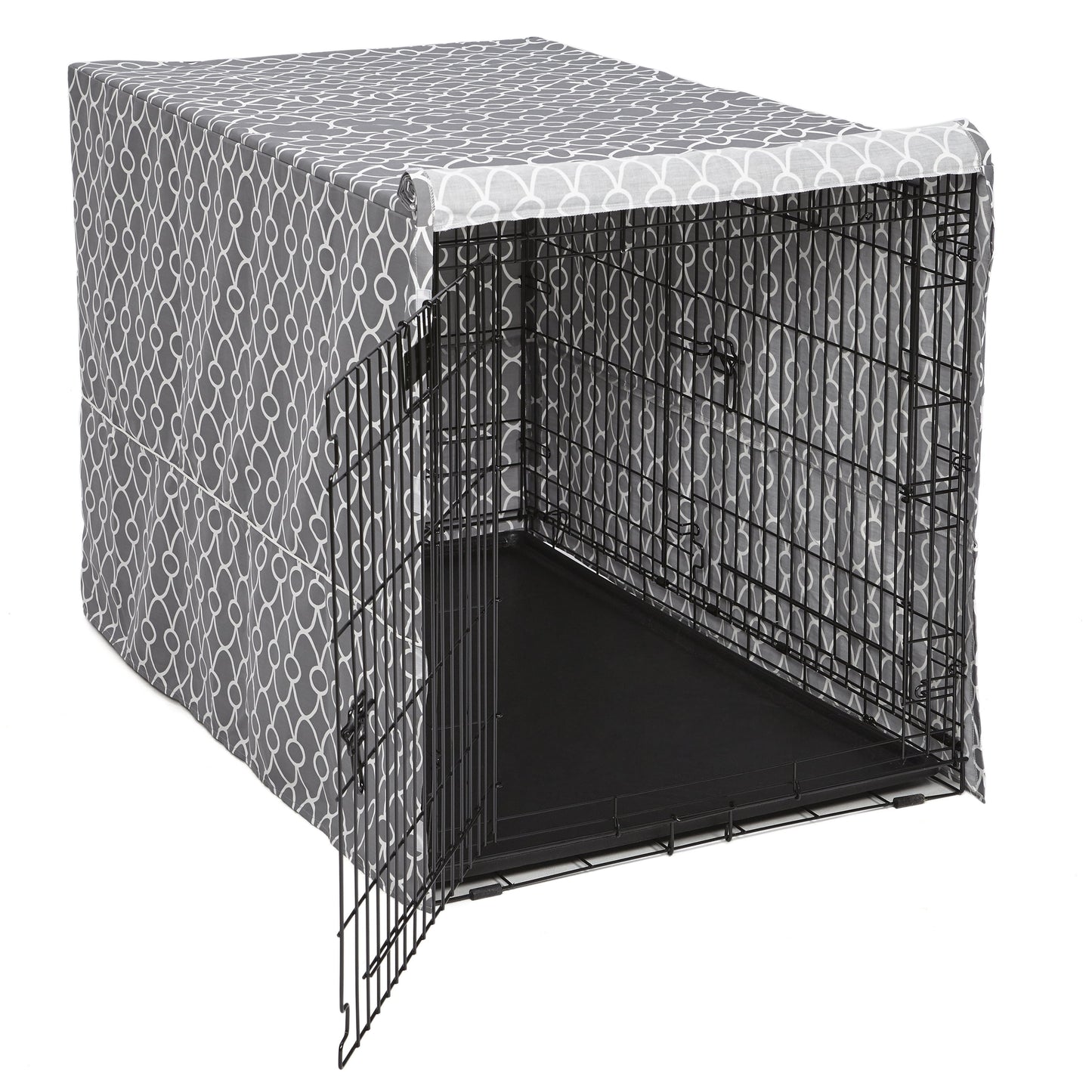 Dog Crate Cover, Gray Geometric Pattern, 48"