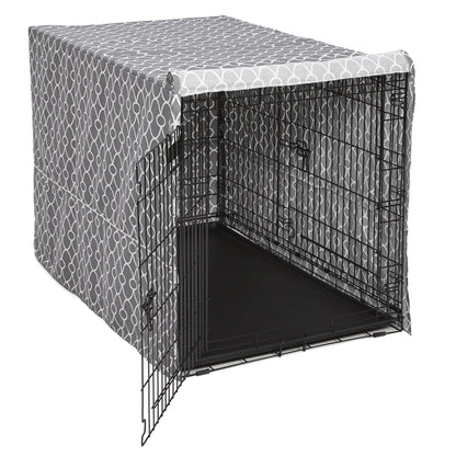 Dog Crate Cover, Gray Geometric Pattern, 48"