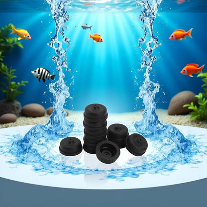 10 Pcs Black Aquarium Air Pump Diaphragm, Aquarium Diaphragm Air Pump Accessories EPDM Rubber Oxygen Pump Replacement Parts for Aquarium Fishing Oxygen Pump,Aquarium Pumps and Filters