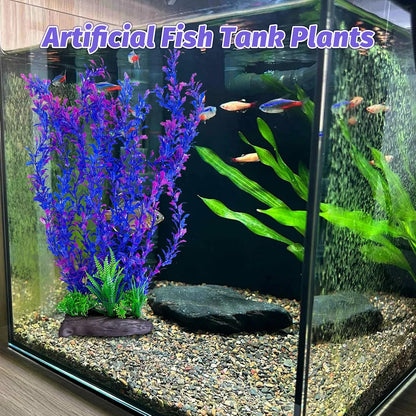 Aquarium Plastic Plants Aquarium Decor Artificial Fish Tank Plants,Tall Fish Tank Decorations, Extra Large Aquarium Plant 20.4-Inch Tall,1Pcs