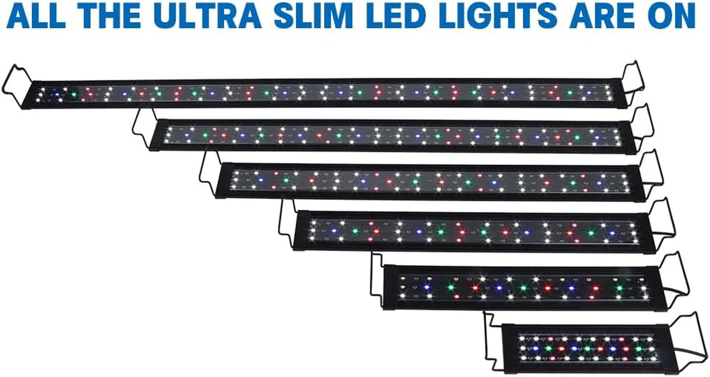 Wireless Remote Full Spectrum Aquarium LED Light Strip - Ultra-Thin Design with Timer & RGB Modes for Fish Tank Plants (48-54INCH)