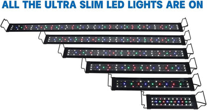 Wireless Remote Full Spectrum Aquarium LED Light Strip - Ultra-Thin Design with Timer & RGB Modes for Fish Tank Plants (48-54INCH)