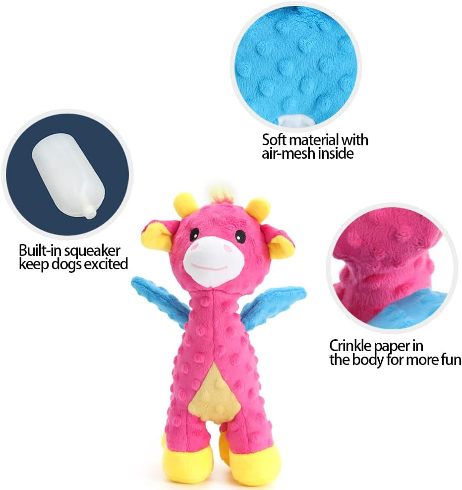 Dog Toys, Puppy Toys with Crinkle Paper Cute Squeaky Dog Toys Dog Chew Toys for Small Medium Large Dogs