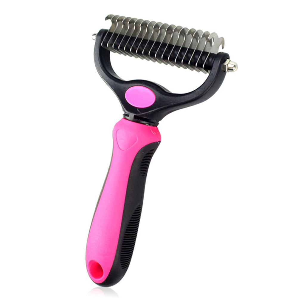Pet Shedding Brush Grooming 2 Sided Undercoat Dog Cat Comb Tool Pets NEW