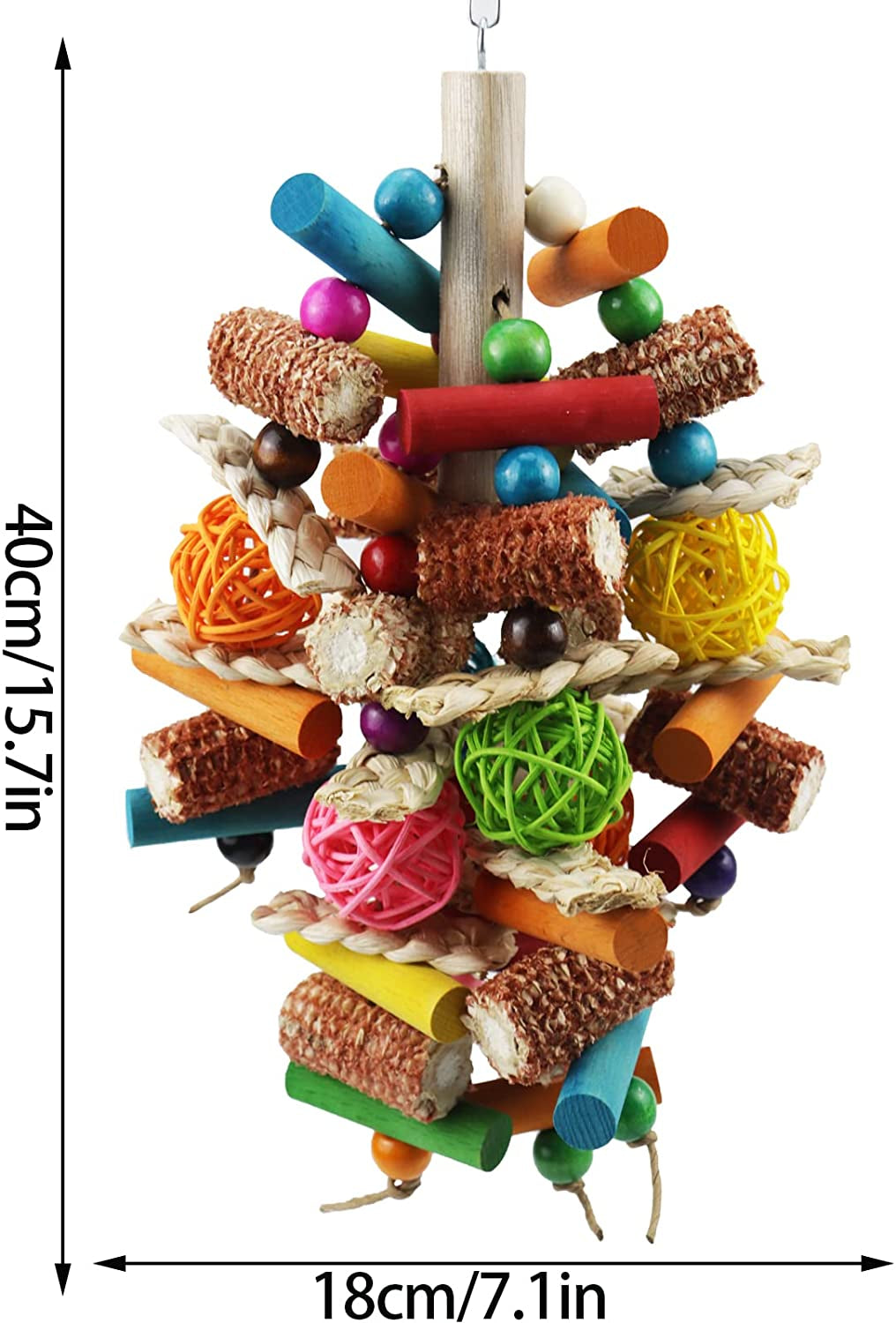 Natural Corn Cob Parrot Chewing Toy, Hanging as Foraging Toy | Suitable for Small and Medium-Sized Macaws, African Gray, Cockatoos, Parrots, Sun Cones, Amazon Parrots