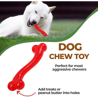Play Strong Rubber Bones for Dogs, Durable S-Shaped Treat To,For Aggressive Chewers, Large Dogs & Puppies up to 90Lbs , 12In