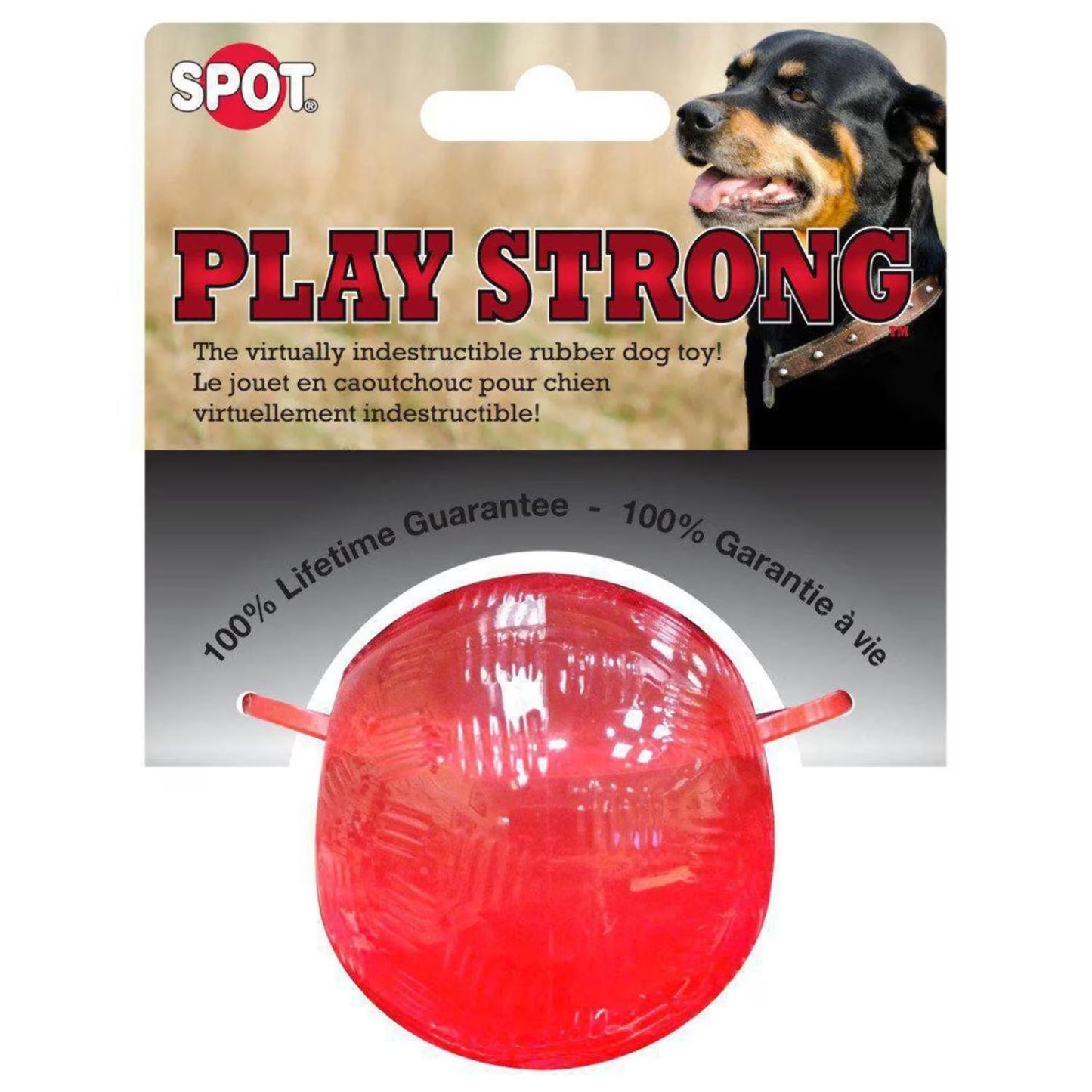 Play Strong Dog Ball Toys, TPR Treat-Hiding Durable Dog Ball for Aggressive Chewers, Small Dogs & Puppies, 2.5 Inch