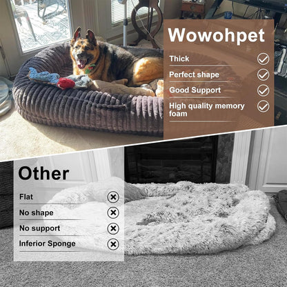 Human Dog Bed for Adult,Large Dog Bed 70"X38"X10" | Orthopedic Washable XL Dog Bed with Memory Foam (Darkgrey)