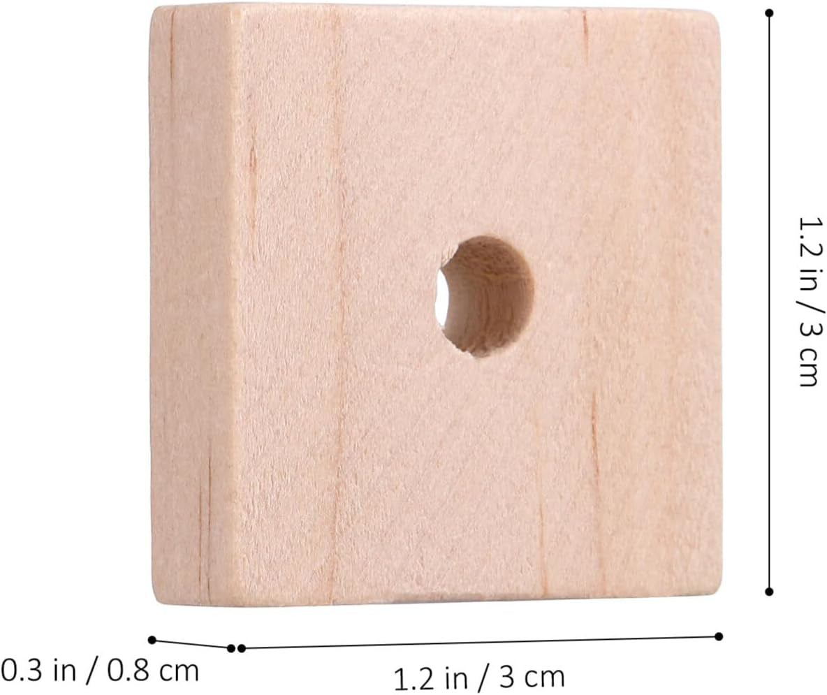 Parrot Toys: 100PCS Wooden Chewing Blocks, Thick Natural Wood for Bird Chew Training, DIY Cage Toys for Parakeet Budgie Conure Macaw Cockatoo