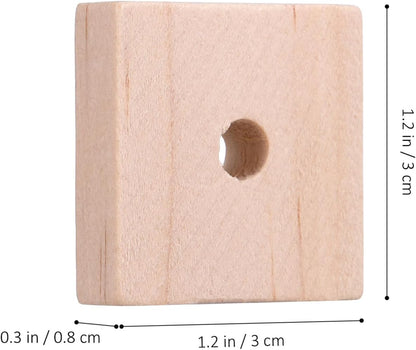 Parrot Toys: 100PCS Wooden Chewing Blocks, Thick Natural Wood for Bird Chew Training, DIY Cage Toys for Parakeet Budgie Conure Macaw Cockatoo