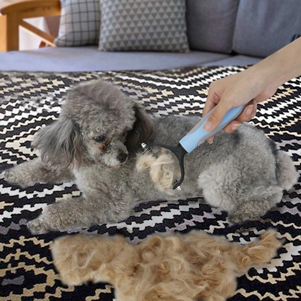 Pet Shedding Brush Grooming 2 Sided Undercoat Dog Cat Comb Tool Pets NEW