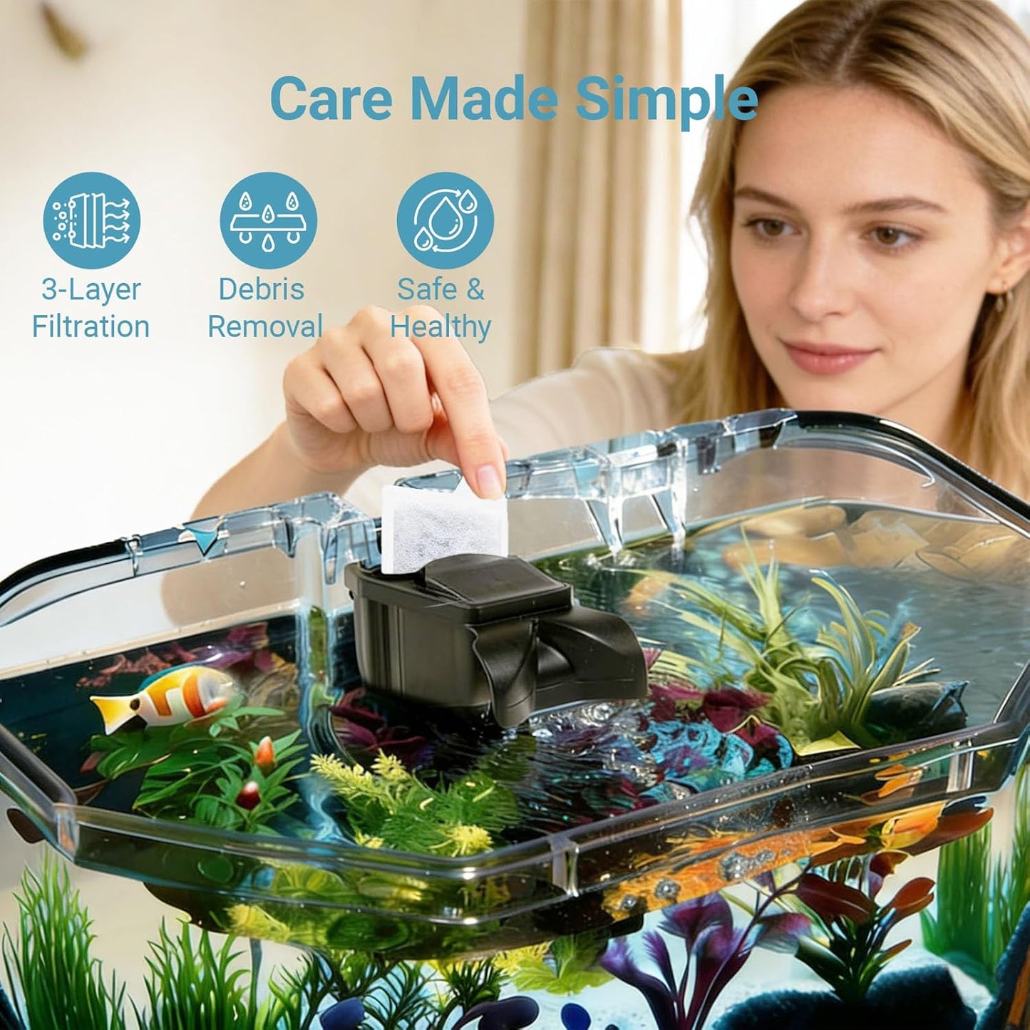 Small Aquarium Filter Cartridges 6-Pack, High-Efficiency Replacement for 3–6 Gallon Aquariums, Keeps Water Crystal Clear