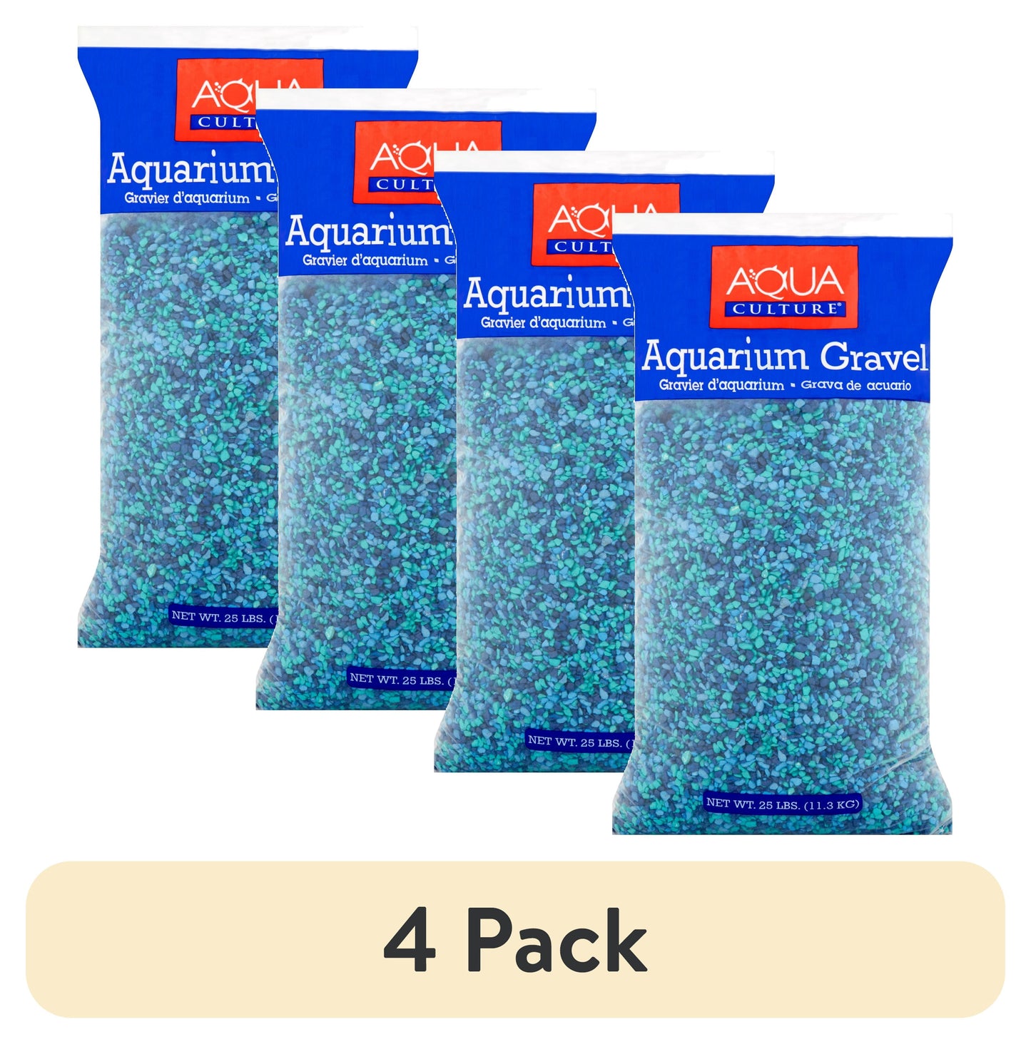 (4 Pack)  Aquarium Gravel, Caribbean, 25 Lb