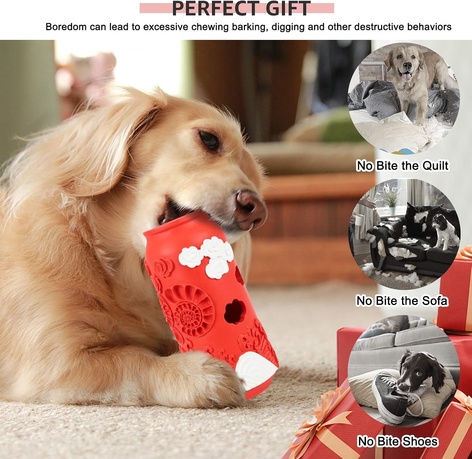 Dog Toys for Aggressive Chewers Large Breed, Indestructible Dog Chew Toys for Large Medium Dog, Interactive Chew Toy for Dogs, Pineapple Taste Tough Dog Dental Teeth Cleaning Chew Toy