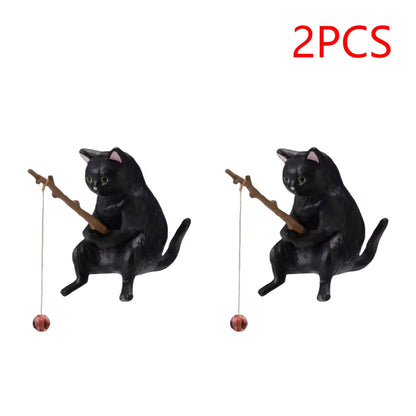 1-5PCS Fishing Cat Aquariums Decorations Fishtanks Hangable Decors Landscape Aquaticpet Fishtank Ornament Desktop Accessories