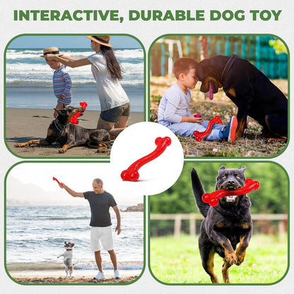 Play Strong Rubber Bones for Dogs, Durable S-Shaped Treat To,For Aggressive Chewers, Large Dogs & Puppies up to 90Lbs , 12In