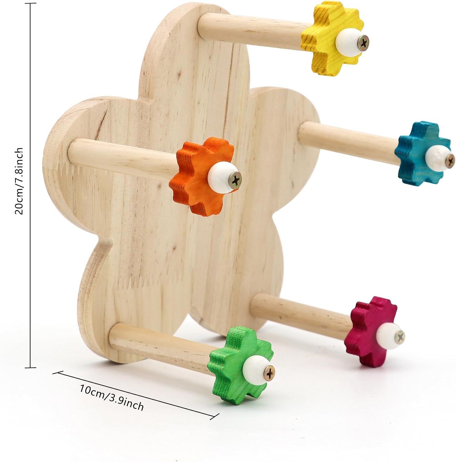Bird Rotating Perch Toy, Wooden Ferris Wheel Parrot Toy | 5 Perches, Durable, for Parakeet, Cockatiel, Budgerigar, Conures, Lovebirds, Bird Cage Accessories