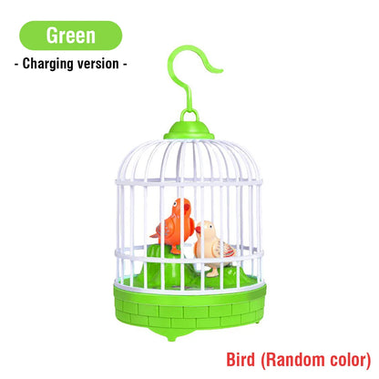 Talking Electric Bird Cage Toys Pet Inductive Voice Controll Simulation Singing Parrot Light Sound Children'S Education Toy Gift