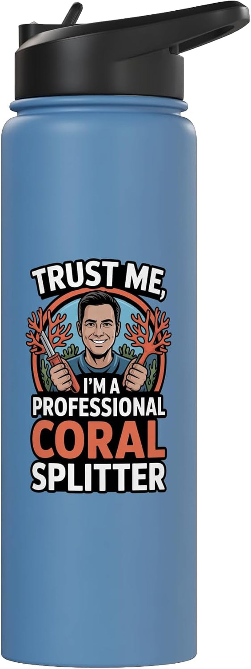 Coral Fragging Reef Aquarist Marine Biology Aquarium Stainless Steel Insulated Water Bottle