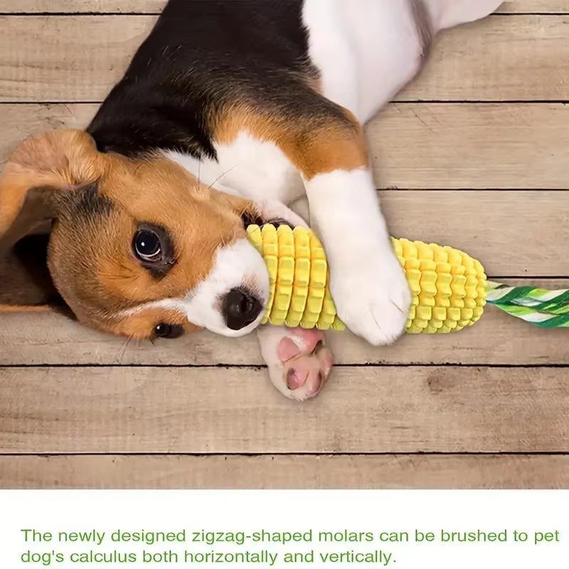 Dog Chew Toys for Aggressive Chewers, Tough Durable Squeaky Interactive Dog Toys, Puppy Teeth Chew Corn Stick Toy for Small Larg