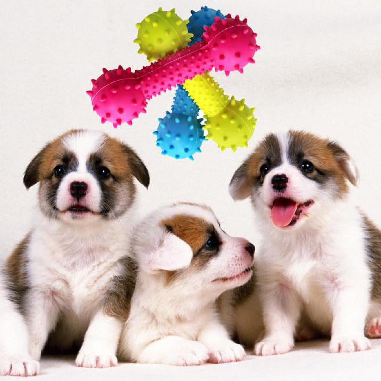 Pets Puppy and Dog Toothbrush Dental Chew Toy Bone, Teeth Cleaning, Teething, Soft Flexible Durable Rubber Dog Toys, Small Treat Holder, Puppy and Small Breeds