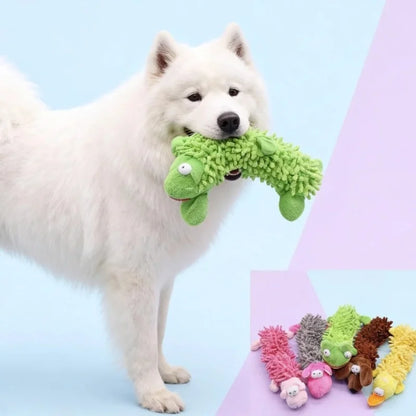 New Durable Pet Dog Plush Toy for Small Breeds - Animal Shape Squeaky Chew Cleaning Toy for Chihuahua Yorkshire Bichon Puppies