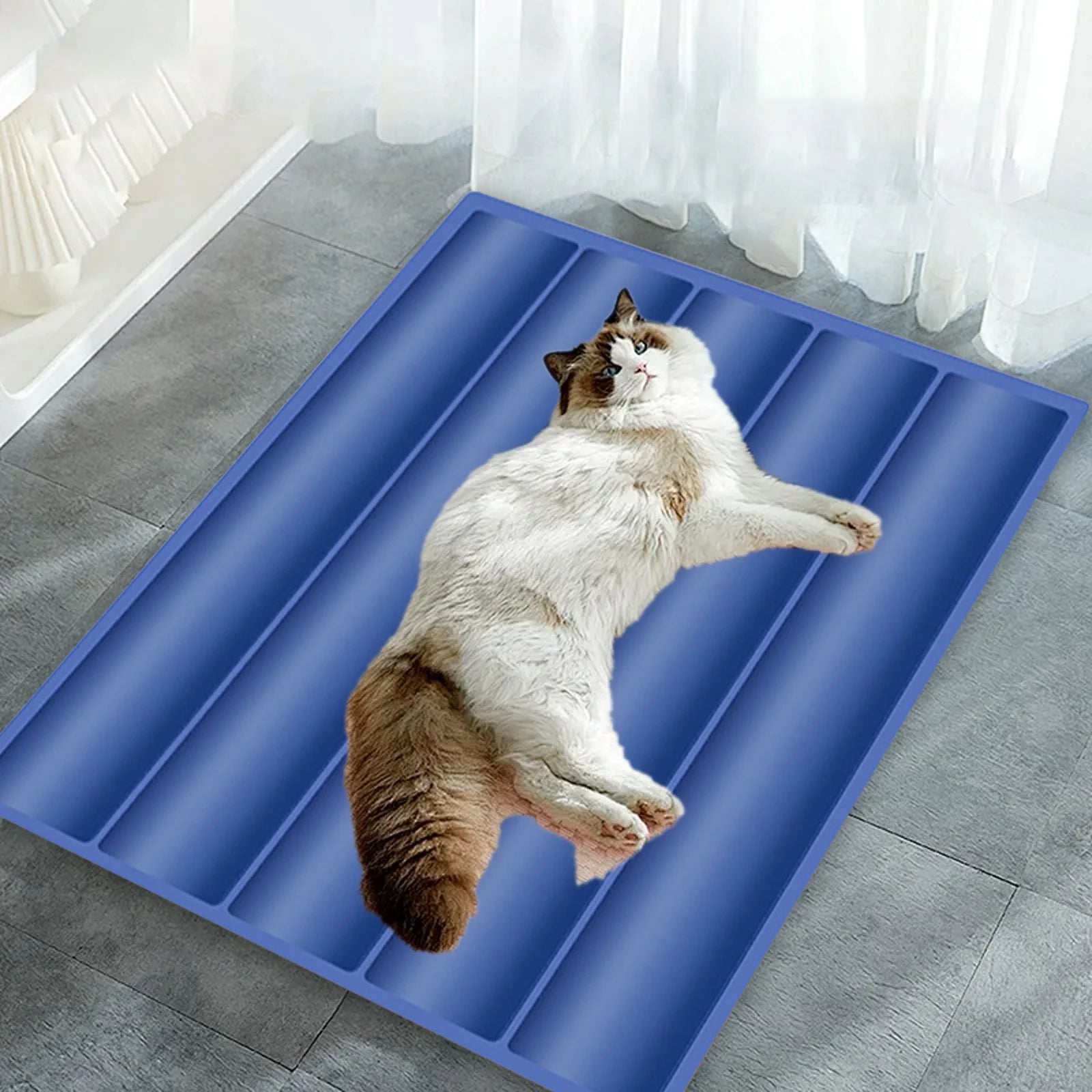 2026 New Dog Cooling Mat, Cooling Mat for Dogs & Cats, Pet Cool Pad for Indoor and Outdoor Use, Washable Portable Pets Cool Pad for Dogs (Blue, 20X16In)