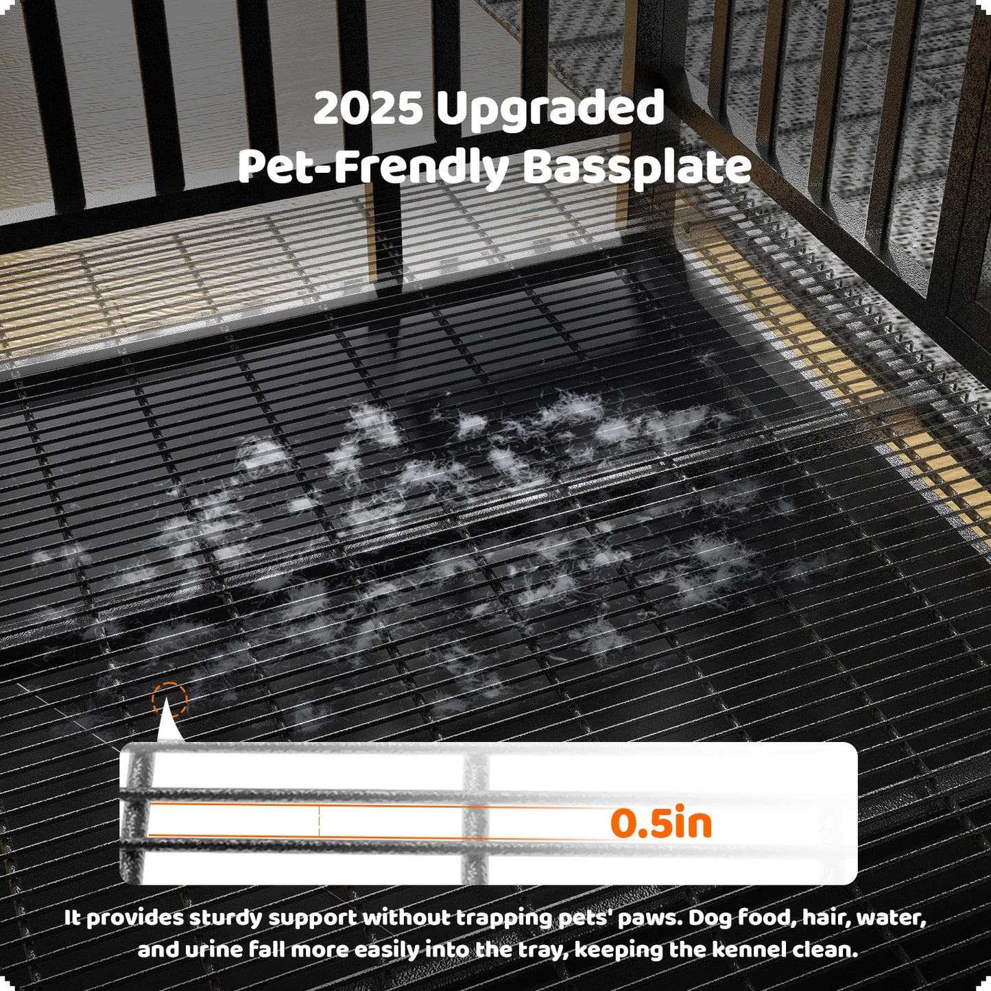 54 Inch Heavy Duty Indestructible Dog Crate Steel Escape Proof Dog Cage Kennel for Medium Large Dogs Indoor Double Door High Anxiety Dog Crate with Wheels, Lock& Removable Tray, Black