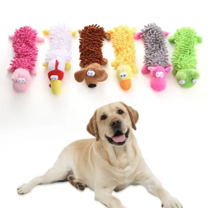 New Durable Pet Dog Plush Toy for Small Breeds - Animal Shape Squeaky Chew Cleaning Toy for Chihuahua Yorkshire Bichon Puppies